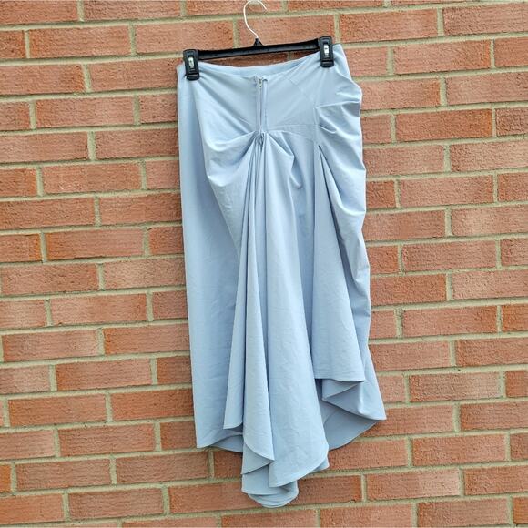 A.W.A.K.E. MODE Asymmetric Draped Midi Skirt Baby Blue 44 Spring Summer 2020 - Picture 5 of 13